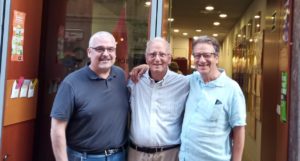 Els tres presidents de la Fundació Enllaç. D'esquerra a dreta, Ricardo de la Rosa, Ignasi Pujades i Joan-Andreu Bajet. Tres moments de la història de l'entitat.